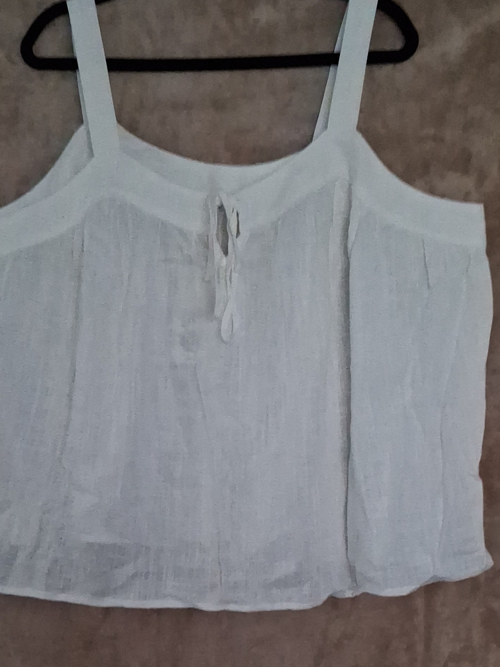 Wonderly White Tie-Front Cotton Tank Top